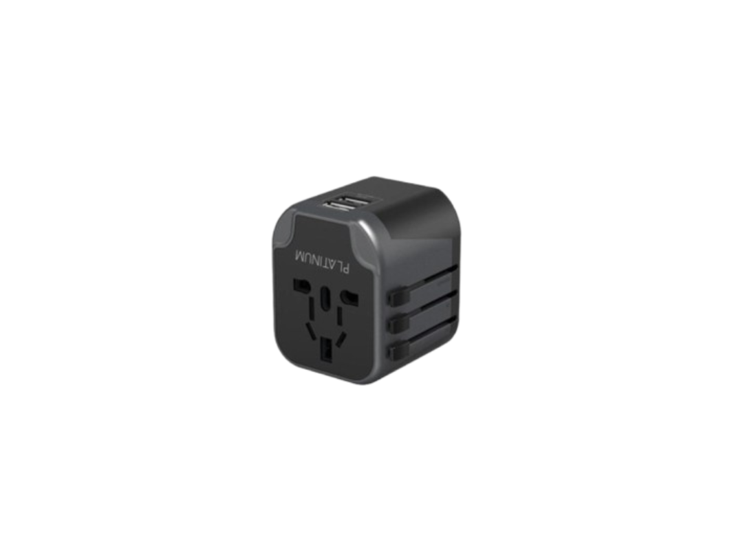 Platinum Universal Travel Adapter Dual USB 2.4A – Black Platinum Universal Travel Adapter Dual USB 2.4A – Black